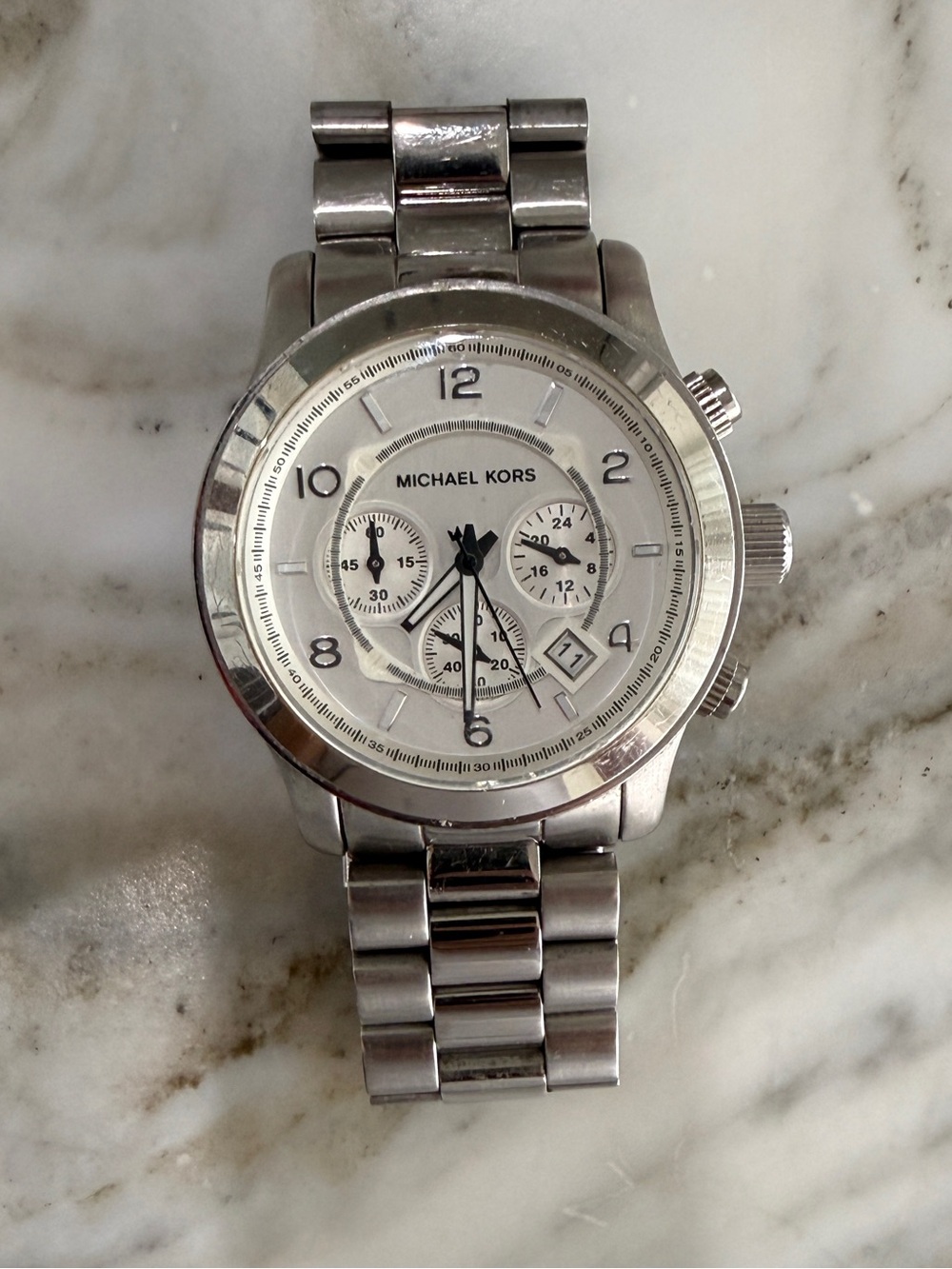 Michael Kors oversized silver watch